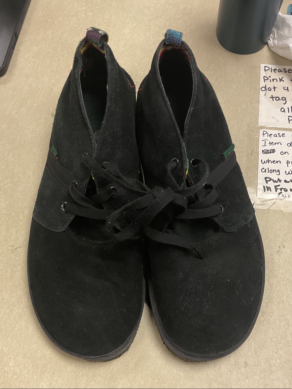Bob Marley One Love Men's Black Suede Lace-Up Chukka Boots size 12